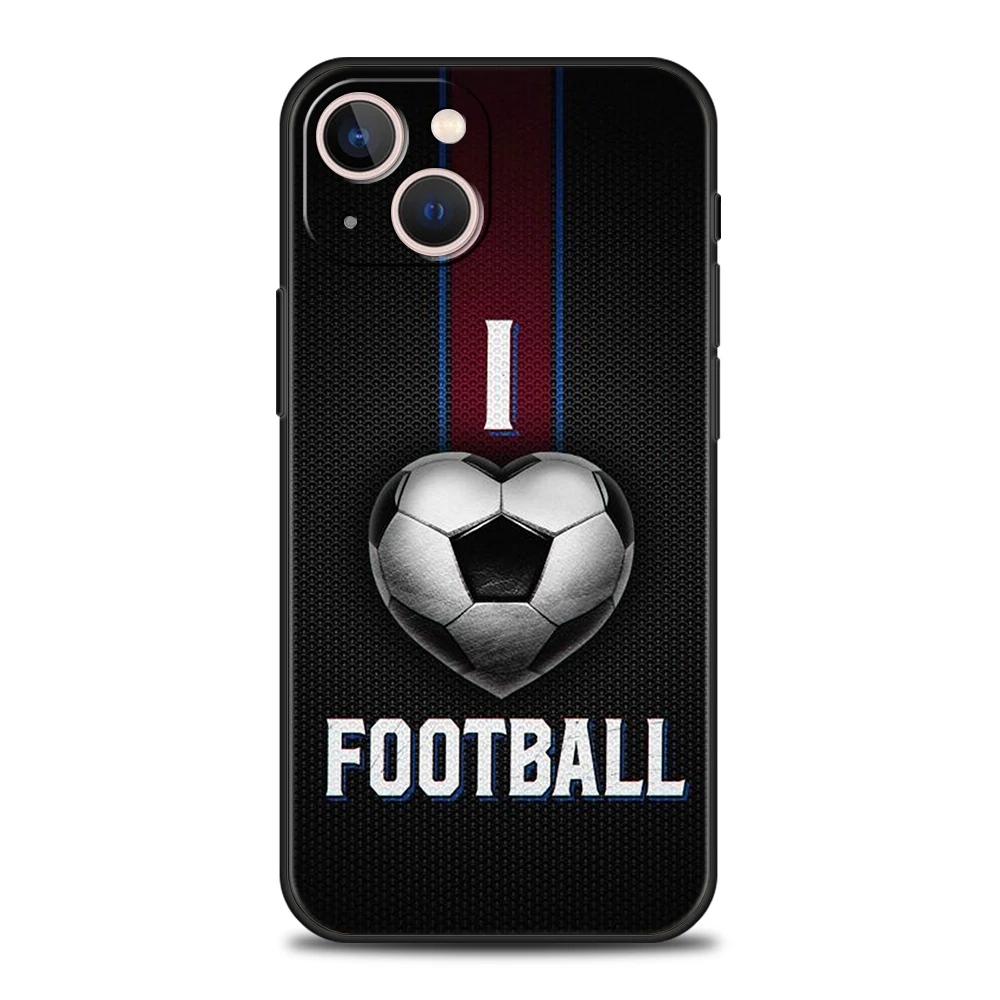Voetbal Sport Voetbal Telefoonhoesje Cover Voor Iphone 16 15 14 13 12 Pro Max Xr Xs 11 7 8 Plus Schokbestendige Siliconen Softshell Tas