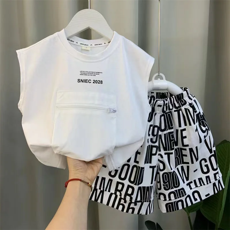 2024 Summer Casual Baby Boy Clothes Sets Kid Boys Shirt with Pocket Shorts Outfits Clothing 2 3 4 5 6 7 Years