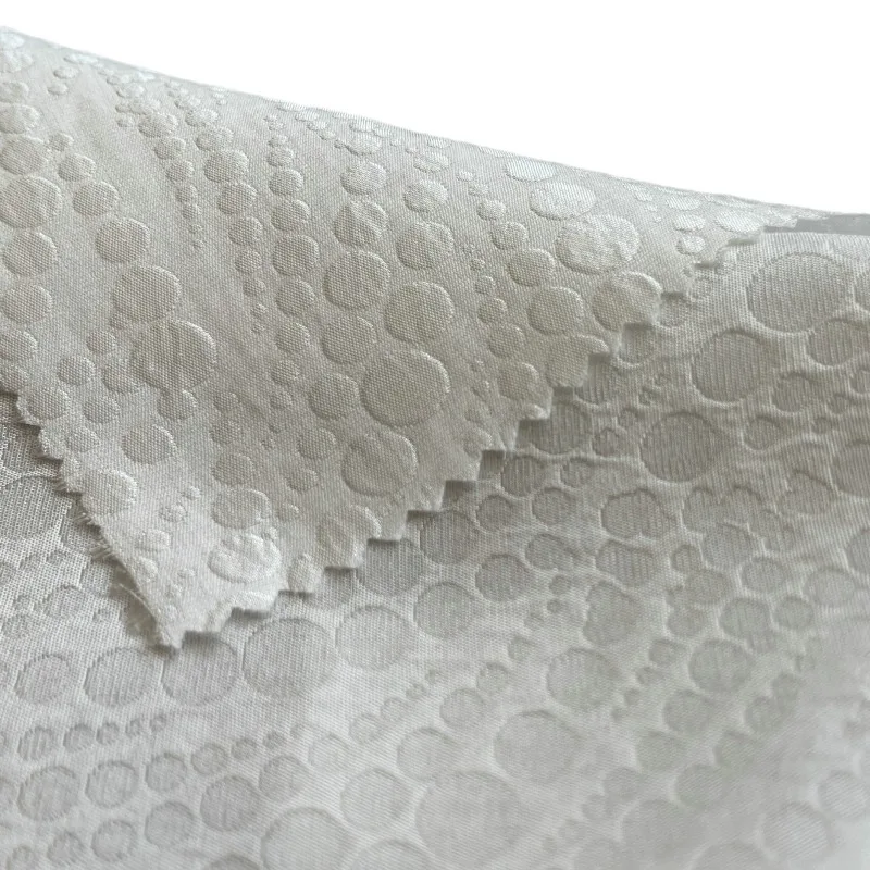 

140CM Wide Woven Jacquard Silk Fabric with Poka Dots for Spring Summer, Perfect for Dress and Jacket, 1 Meter Long F156