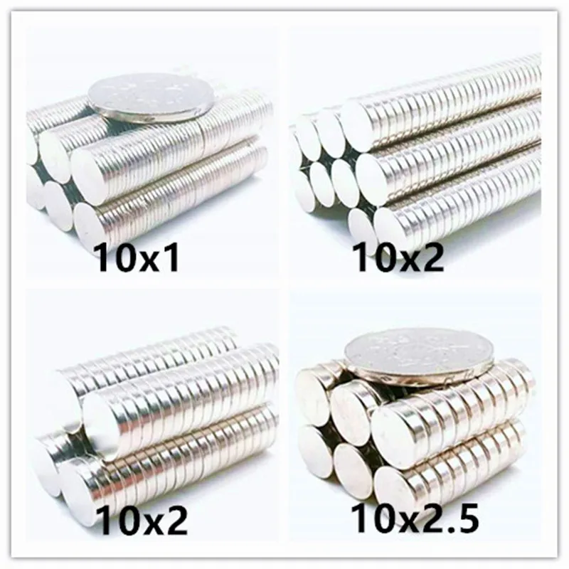 20pcs 10mm Round Cylinder Fridge Magnet 10x1 10x1.5 10x2 10x2.5 Mm Magnets Small For Erase Board Magnetic pins Whiteboard Map