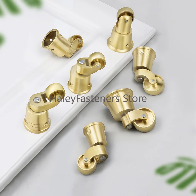 1/4PCS Multi-Size Universal Round Cup Caster Wheels Brass Heavy Duty Furniture Legs Wheels For Sofa Chair Cabinet Piano Table