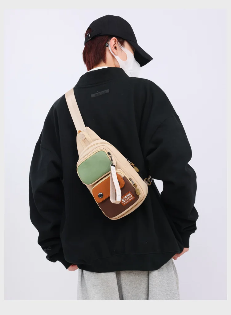 Unisex Outdoor Sling Pack Water-Resistant Chest Bag Reflective Accents & Dedicated Phone Slot - Compact for Travel / Trekking