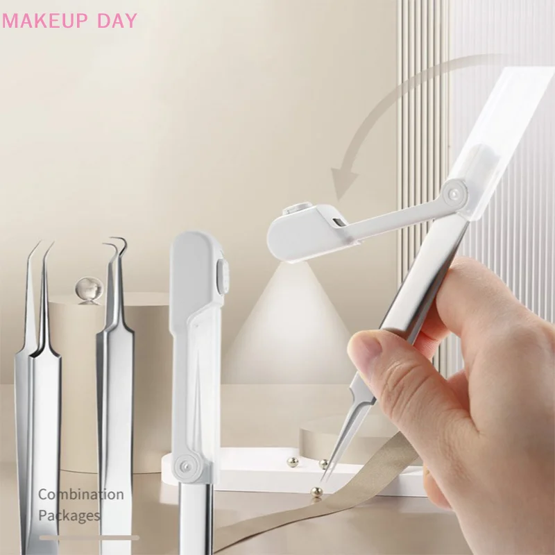 Cell Pimples Blackhead Clip With Lights Acne Needle Tweezers Comedone Acne Extractor Blemish Pimples Acne Needle Removal Tool