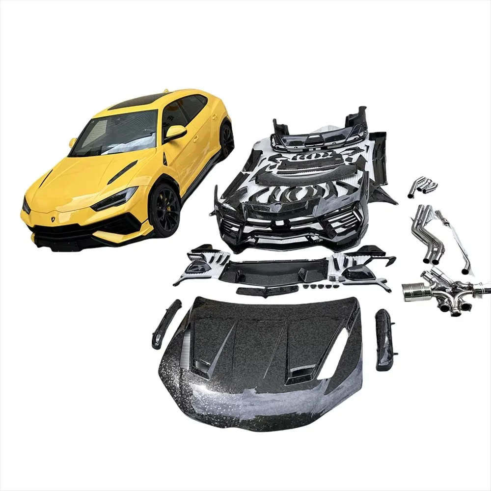 For for lamborghini URUS Upgrades Third Generation M-Type Dry Carbon Fiber Body Front Lip Diffuser Side Skirt Wheel Cover Spoile
