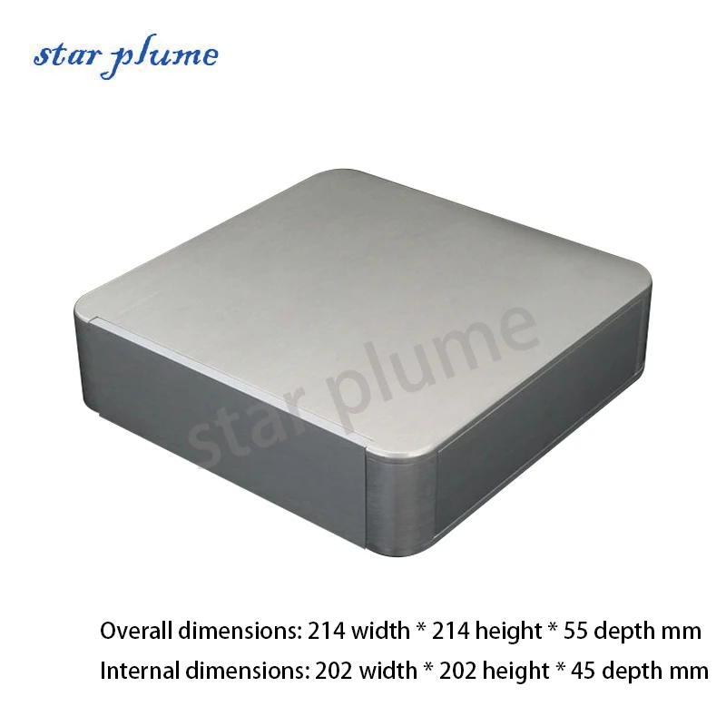 (214*214*55mm) All Aluminum Power Amplifier Case Rounded Chassis DAC/Preamplifier/Headphone Amplifier Chassis Shell DIY Box