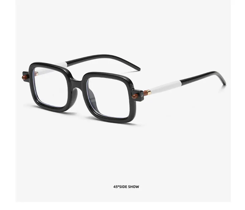 Neue modische quadratische Sonnenbrille für Damen und Herren, Vintage-Markendesigner, Punk-Sonnenbrille, klare Gläser, Spiegelbrille – Detail 10