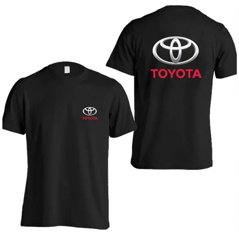 Camiseta masculina de verão com manga curta e logotipo da equipe Toyota Racing, nova camiseta esportiva moderna para mulheres 100% algodão para casais