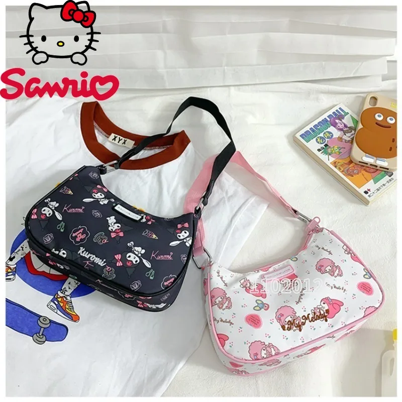 Bolso de hombro de Hello Kitty para mujer, bolso de mano de dibujos animados, marca de lujo, bolso de moda, ligero y de gran capacidad, nuevo