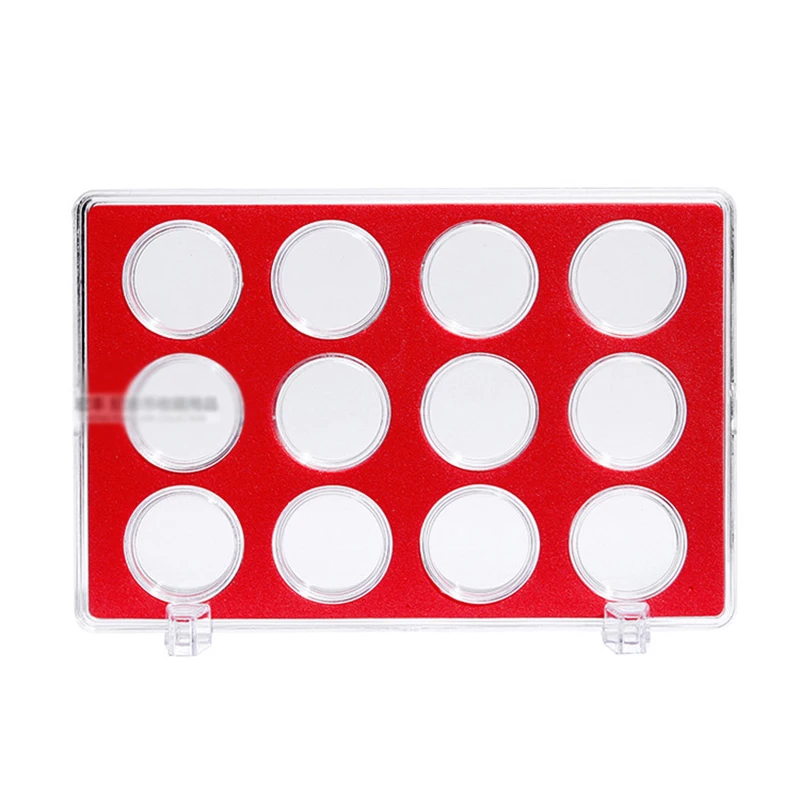 Fit 27mm 30 Coin Capsule Box Round Holder Plastic Transparent Display Case Protect Airtight Collection Storage