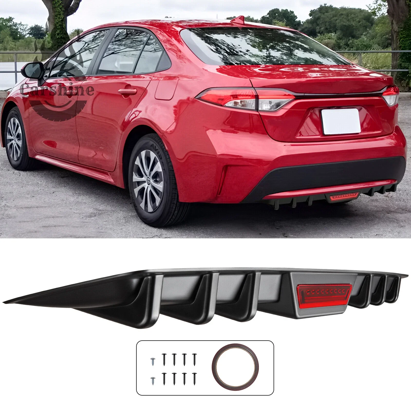 

Rear Bumper Diffuser Lip Spoiler Splitter Body Kit For Toyota Corolla 2008-2022