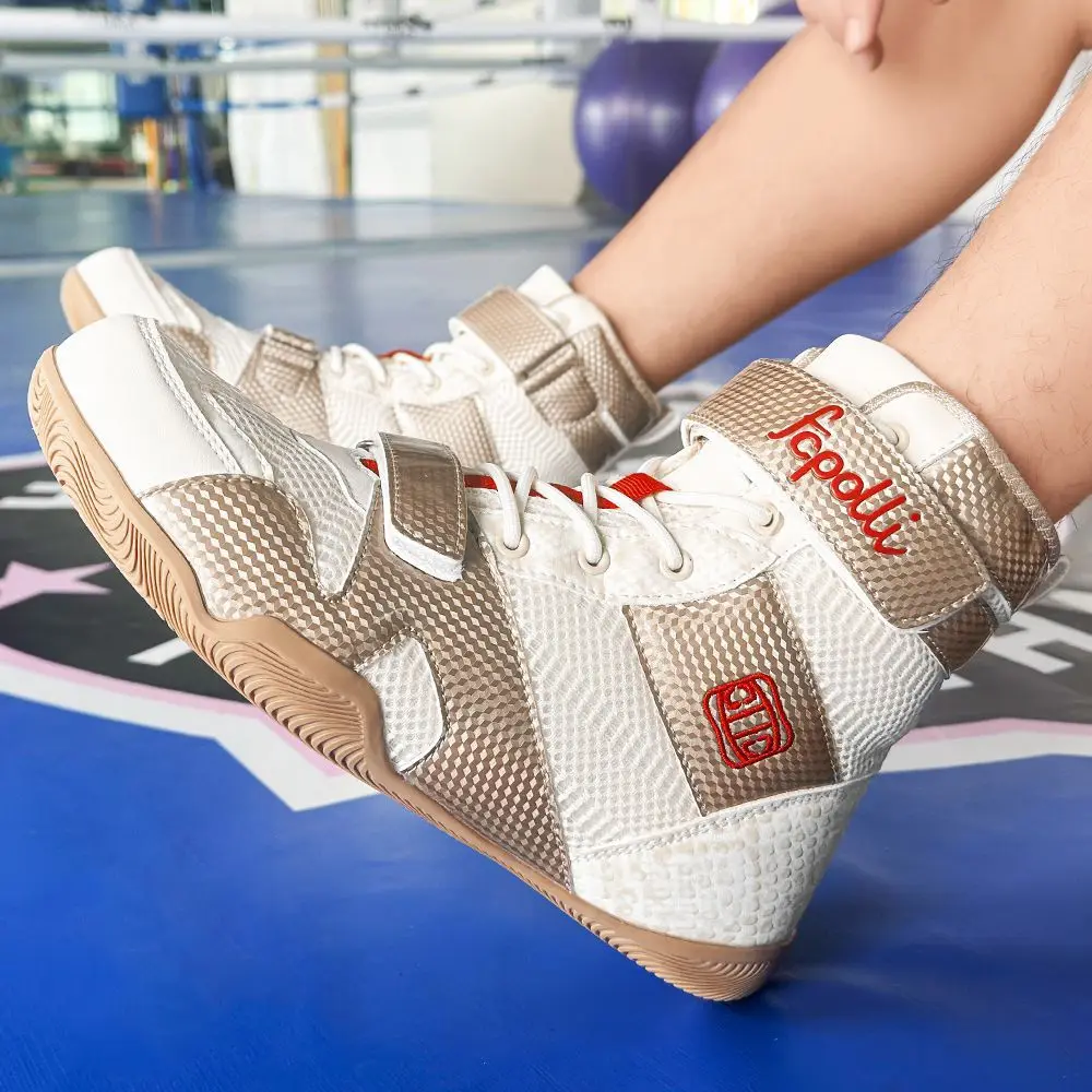 Boxing Shoes Sneakers Athletic Shoes Waterproof Anti-slip Cushioning Shoes Breathable Anti-slip Mesh Booster Shoes