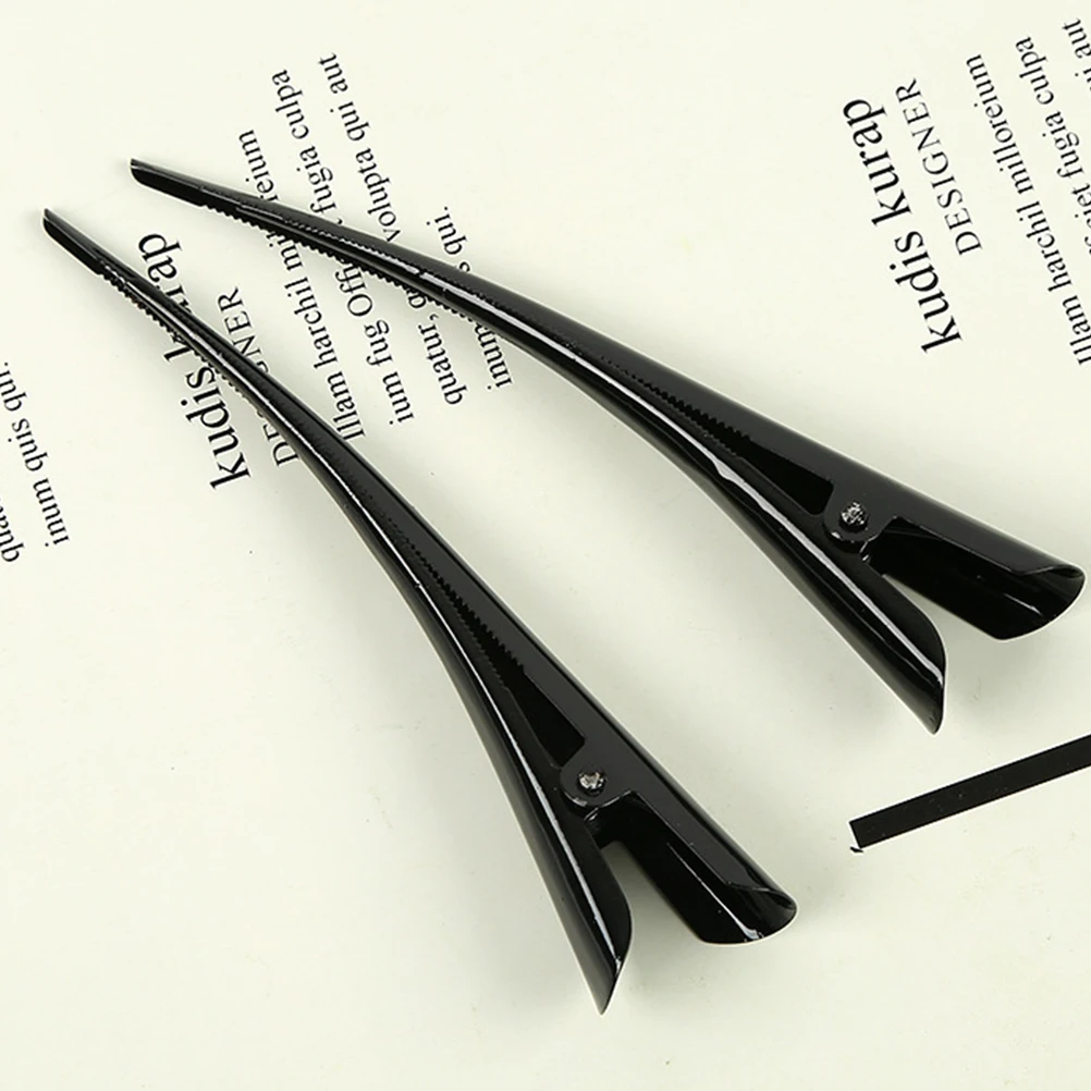 

12 Pcs Metal Hair Clips Horn Styling Salon Duckbill Seamless Separate Accessories Blow Drying Coloring Fashion Makeup Elastic