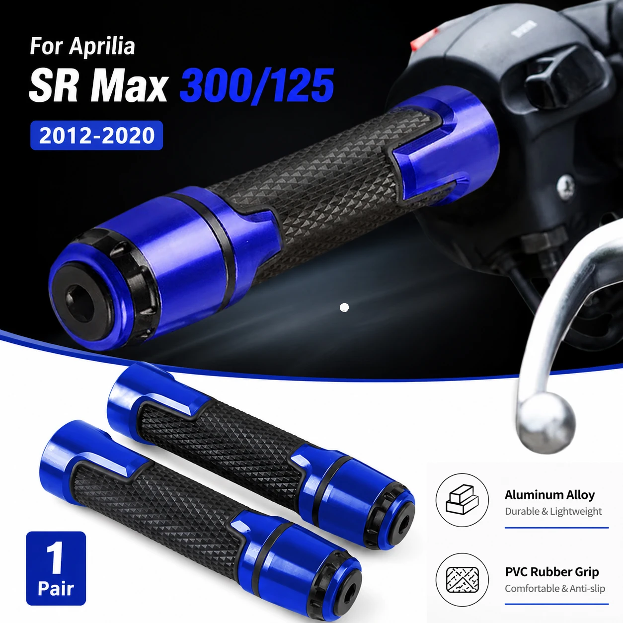 Handlebar Grips SRV 850 Motorcycle Grips Aluminum 22mm 7/8'' for Aprilia SR Max 125 300 Atlantic 250 400 500 SXR 50 2022