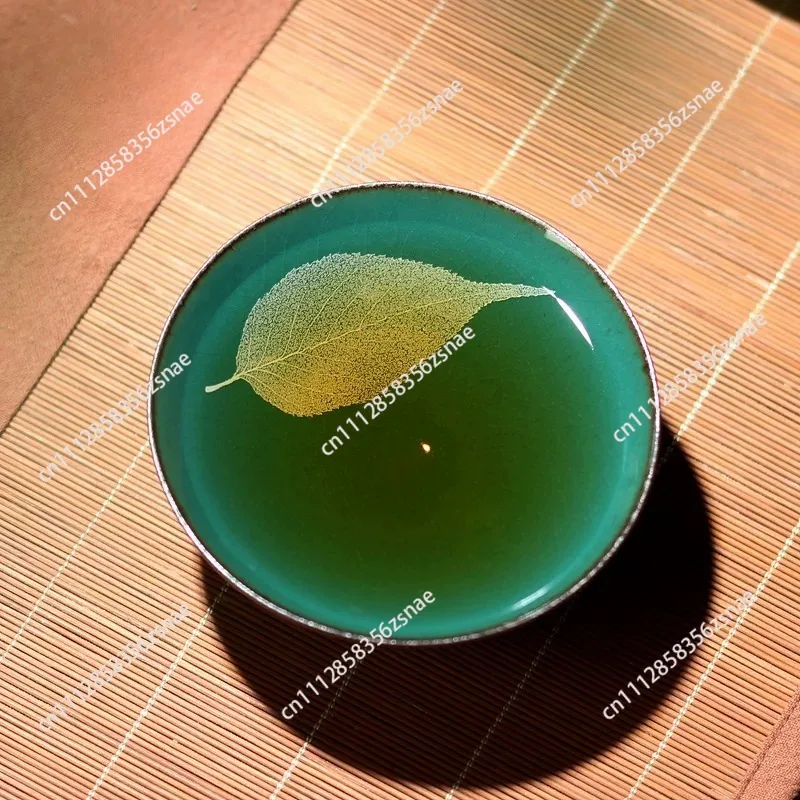 Green wood leaf tea  coffee  pure handmade Tianmu glaze Jianzhan ceramic tea set tea  coffee  gift
