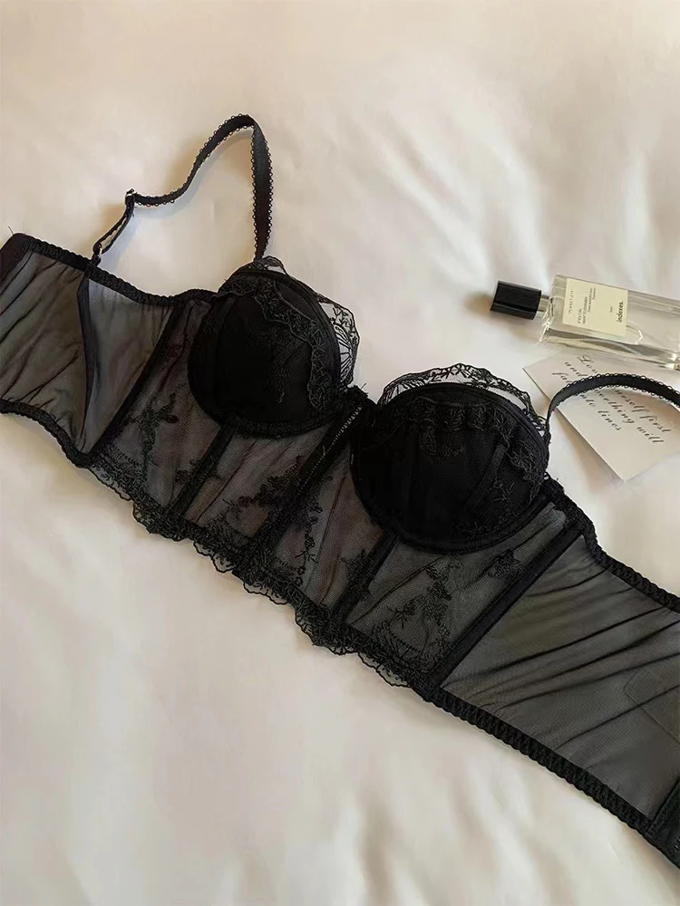 Women\'s Lace Bras Top Comfortable Black Bralette Victoria Secret Sexy Lace Lingerie Underwear Adjustable Lingerie Seamless Bra