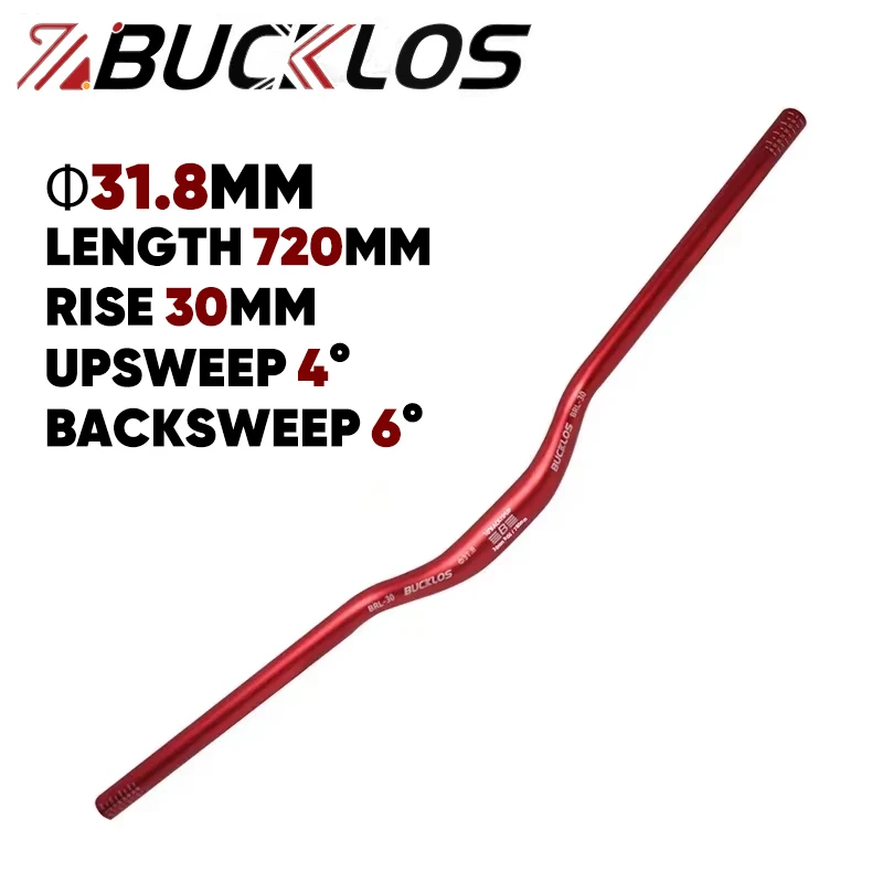BUCKLOS Mountainbike Stuur 31.8mm 25.4mm Fiets Riser Bar 620/660/720/780mm Aluminium MTB Stuur Fietsen Onderdelen