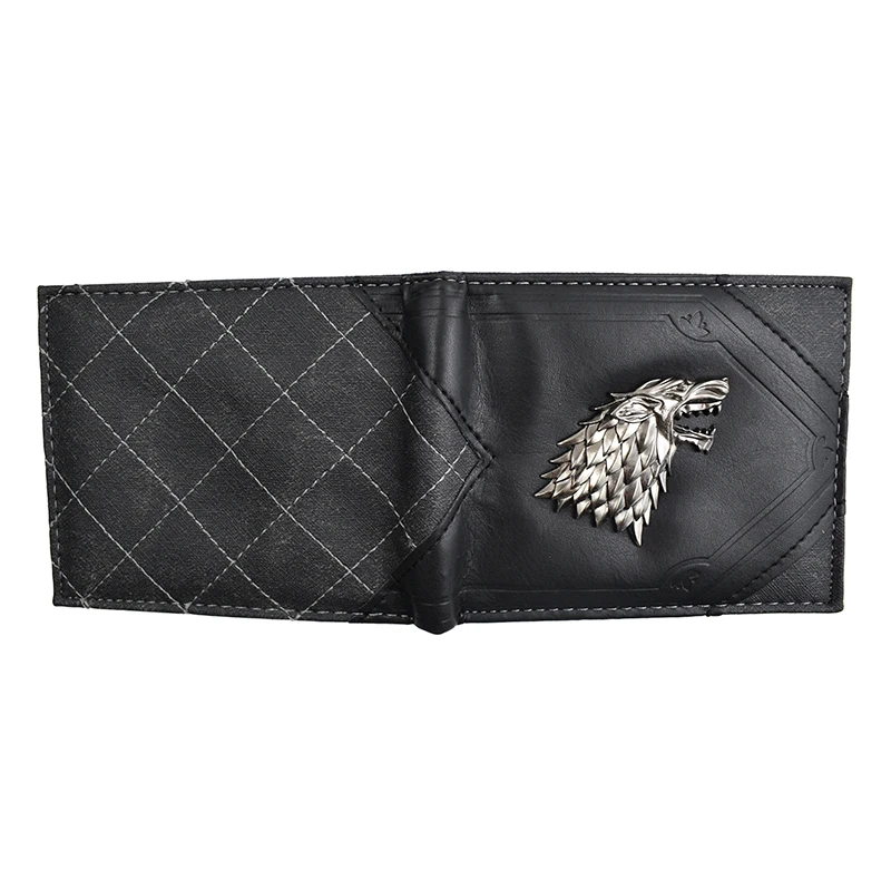 High Quality Cool Metal Wolf Design Wallet Men\'s Purse with Coin Pocket