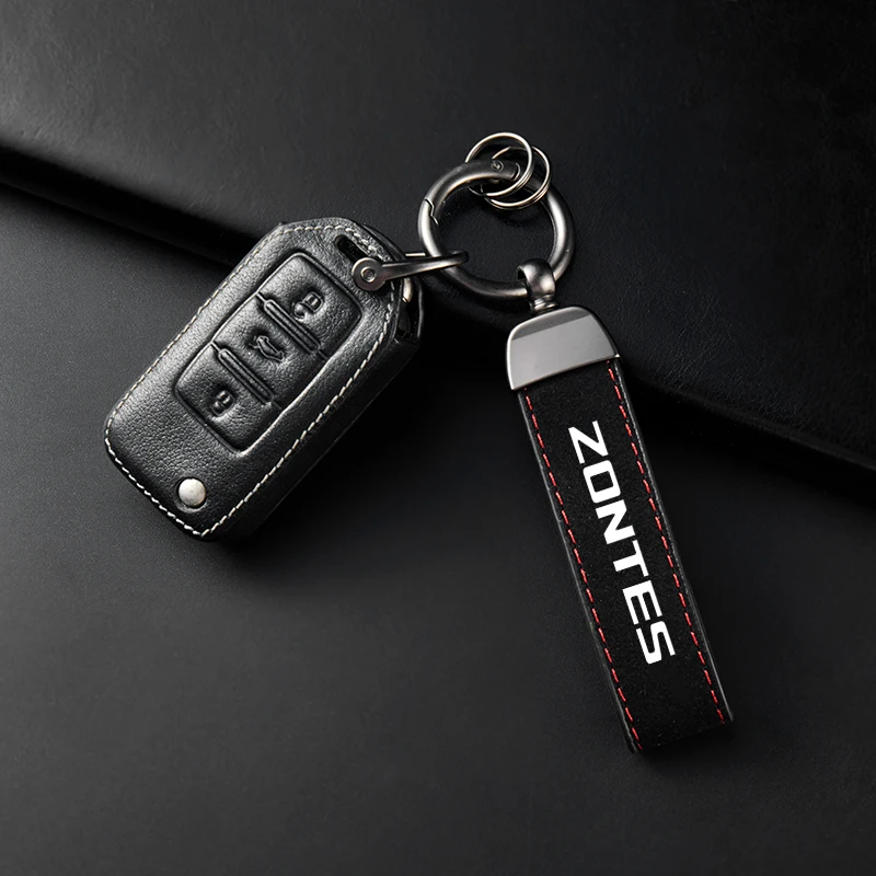 For Zontes G1 125 ZT125 G1 ZT125U ZT 125 U ZT 310R 310X ZT310R 310M High-Grade Leather Suede Keychain Motorcycle Key Ring