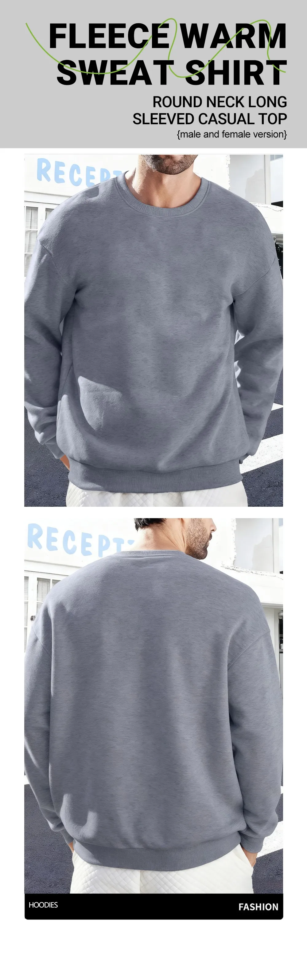 Herren-Freizeit-Sportpullover, personalisierbar, mit individuellem Aufdruck, Sweatshirts, Herbst-Fleece, O-Ausschnitt, Streetwear, Team-All-Match-Kleidung – Detail 3