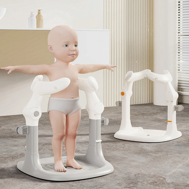 

Secure Baby Bath Stand Holder Infants Toddler Bath Rack with Double Armrests and Nonslip Base Enjoy Secure Bathing A2UB