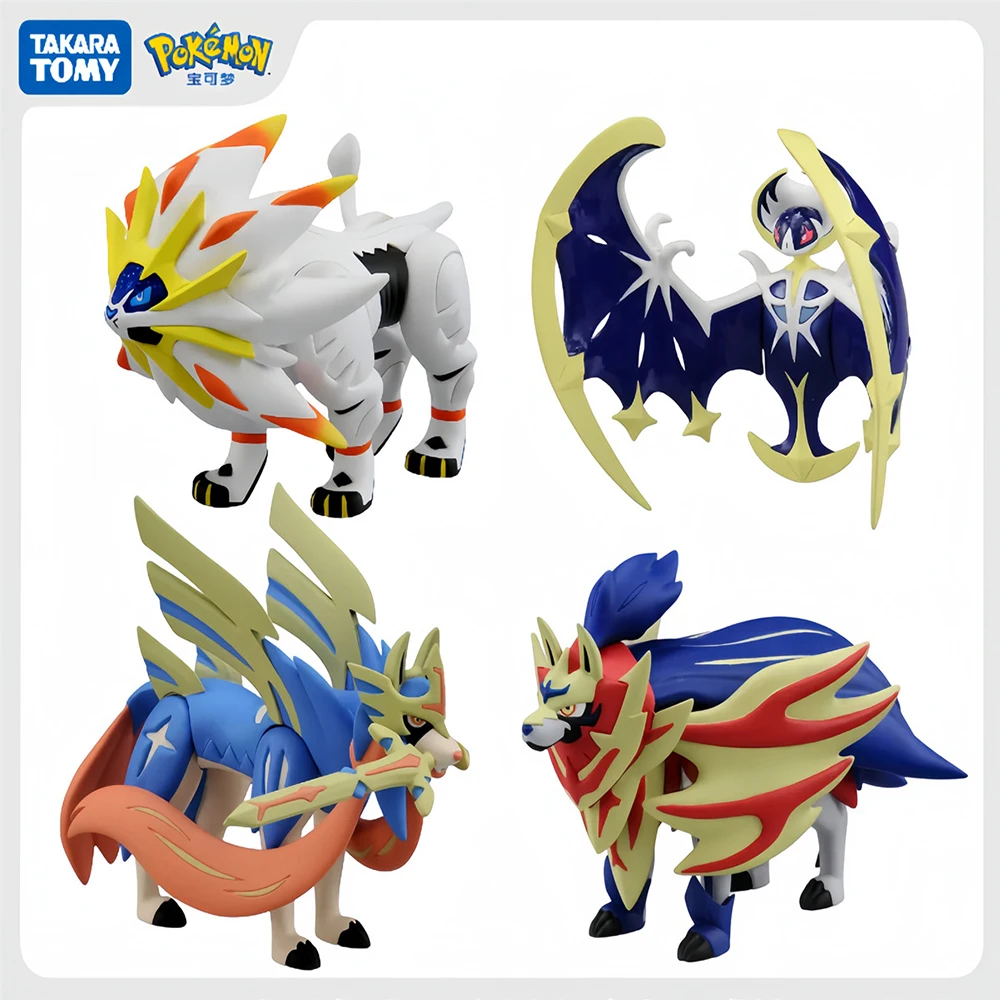 Pokemon Action Fugure Lunala Zamazen Miraido Ho-Oh Zacian Lugia Anime Model Toy for Kids Birthday Gift Party Home Car Decoration