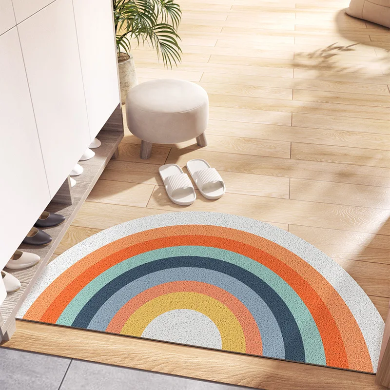 

Полукруглый коврик из ПВХ (45x90 см) напольный коврик — суперэластичная конструкция катушки, ультра противоскользящий и средство для удаления грязи для крыльца/гаража/патио