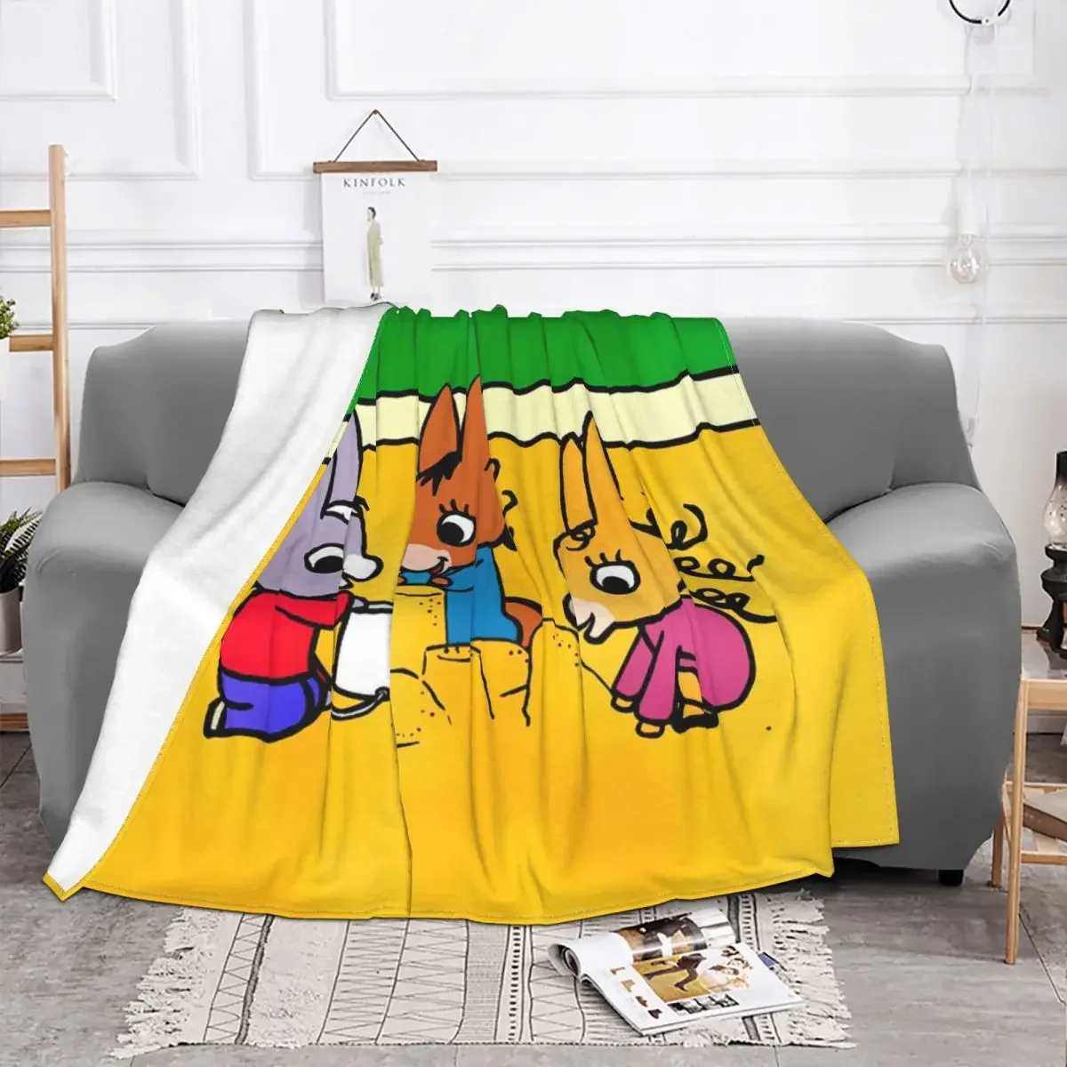 Trotro Cartoon Animation Blankets Coral Fleece Plush All Season Cute Super Soft Throw Blankets for Sofa Bedroom Bedding Throws