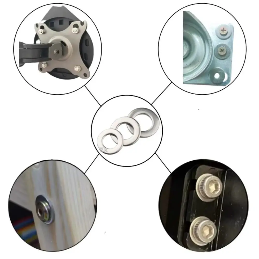 

304 Stainless Steel Stainless Steel Flat Washers 9 Size Assortment 580pcs Set Washers Assortment Kit Aluminum Material