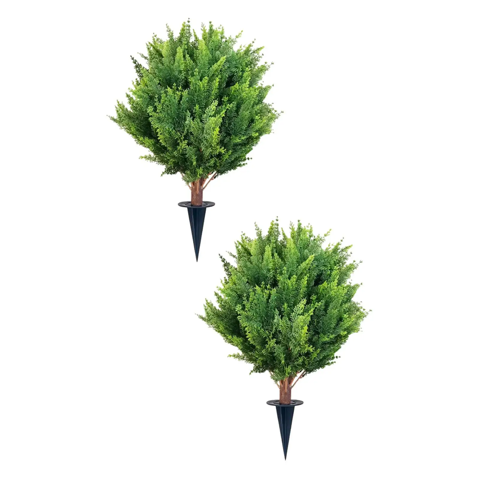 

2 Pieces Artificial Plant Fake Plants Lifelike Outdoor Shrubs Bushes Ground Stake Decoration Balcony Party Porch Pathway