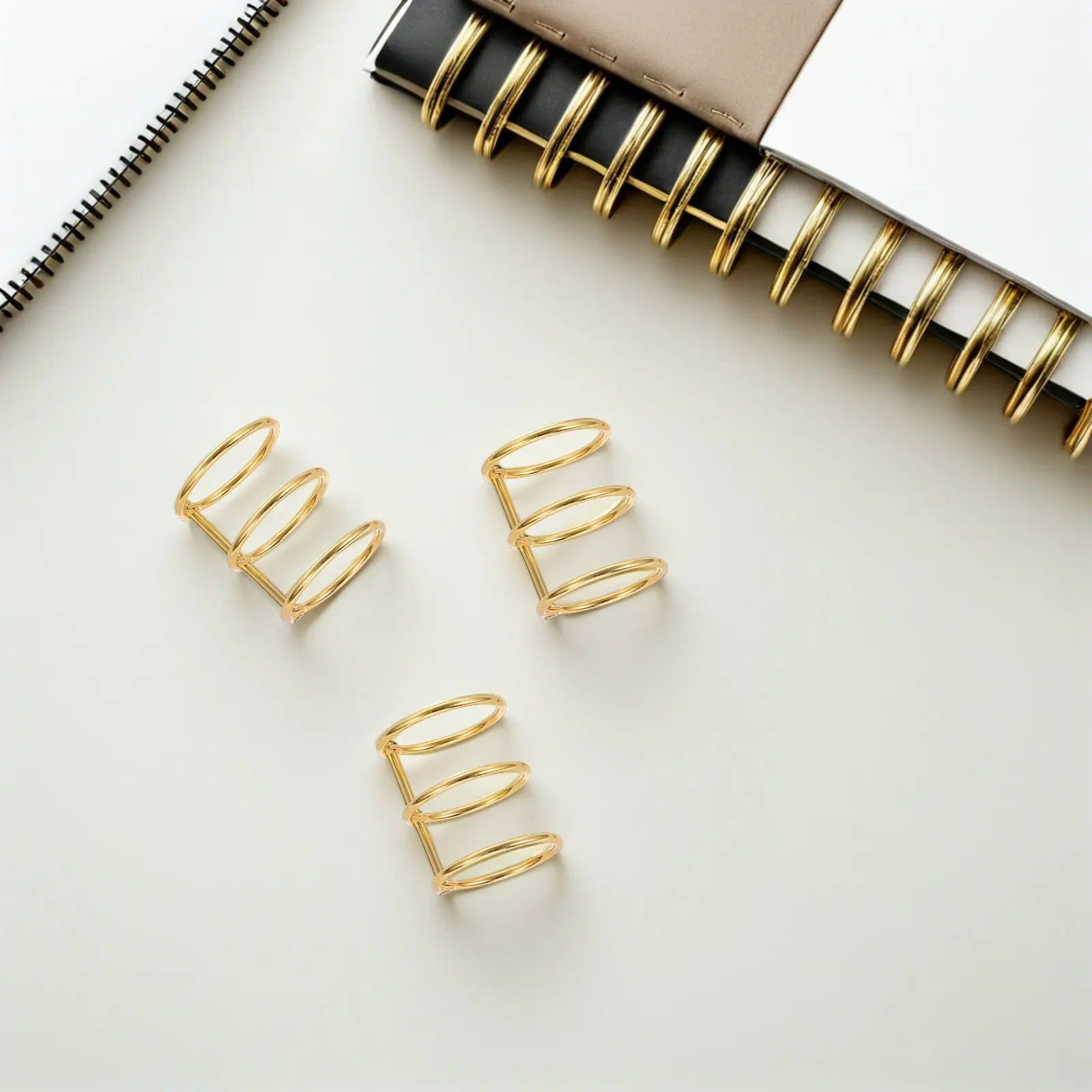 10Pcs Binder Rings Large Metal Loose Leaf 30Mm Sturdy 3-Hole Book Binding Rings for Flash Cards Note Cards Office School