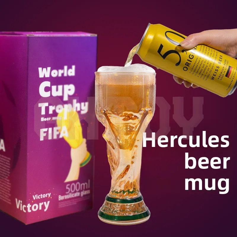 FIFA 2026 Soccer Trophy Beer Glass Creative Football Cup Bar Beverage Mug Drinkware Fan Souvenir Home Party Decoration Gift