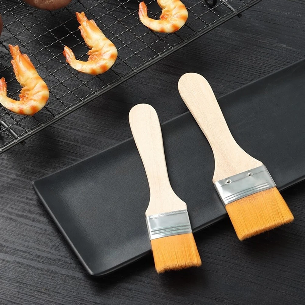

2pcs Basting Brush Pastry Sauce BBQ Oil Grilling Nylon Brushes Kitchen Tool High Temperature Resistance Easy Clean Durable