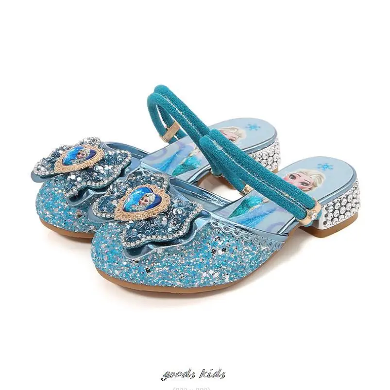 Disney Girls Sandals New Summer pantofole per bambini ragazze scarpe di cristallo Frozen 2 Elsa Princess Shoes regalo di compleanno