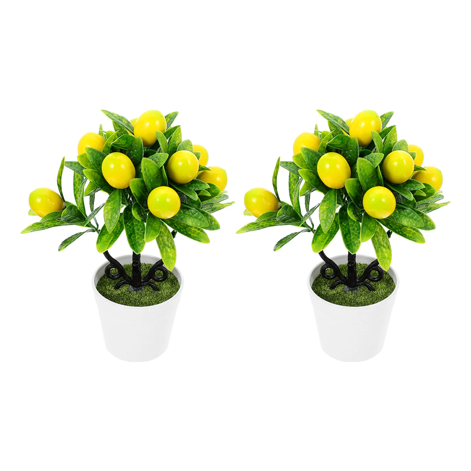 

2 Pcs Artificial Lemon Plants Home Decor Indoor Desk Greenery Faux BonsaiPlants Modern Style NordicDecor Fake Lemon Trees