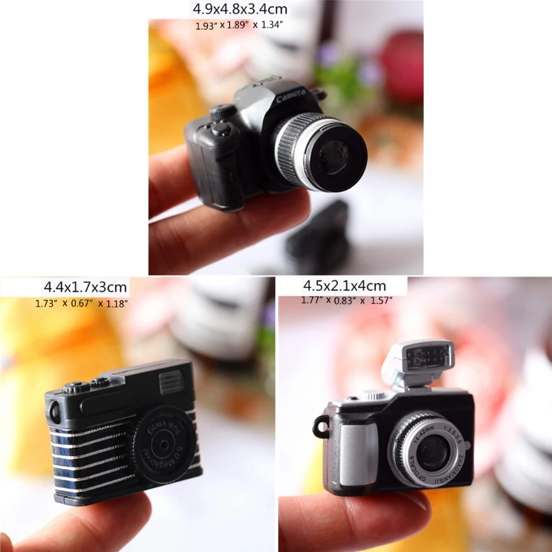 1/12 Dollhouse Mini Camera Model Pasgeboren Fotografie Props Retro Miniatuur Camera Zuigelingen Foto Schieten Decoratie Camera Speelgoed