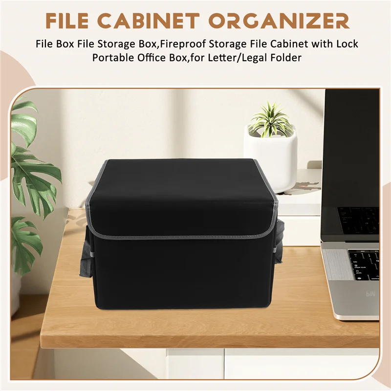

Fireproof File Box File Storage Box,Fireproof Storage File Cabinet With Lock,Portable Office Box,For Letter/Legal Folder