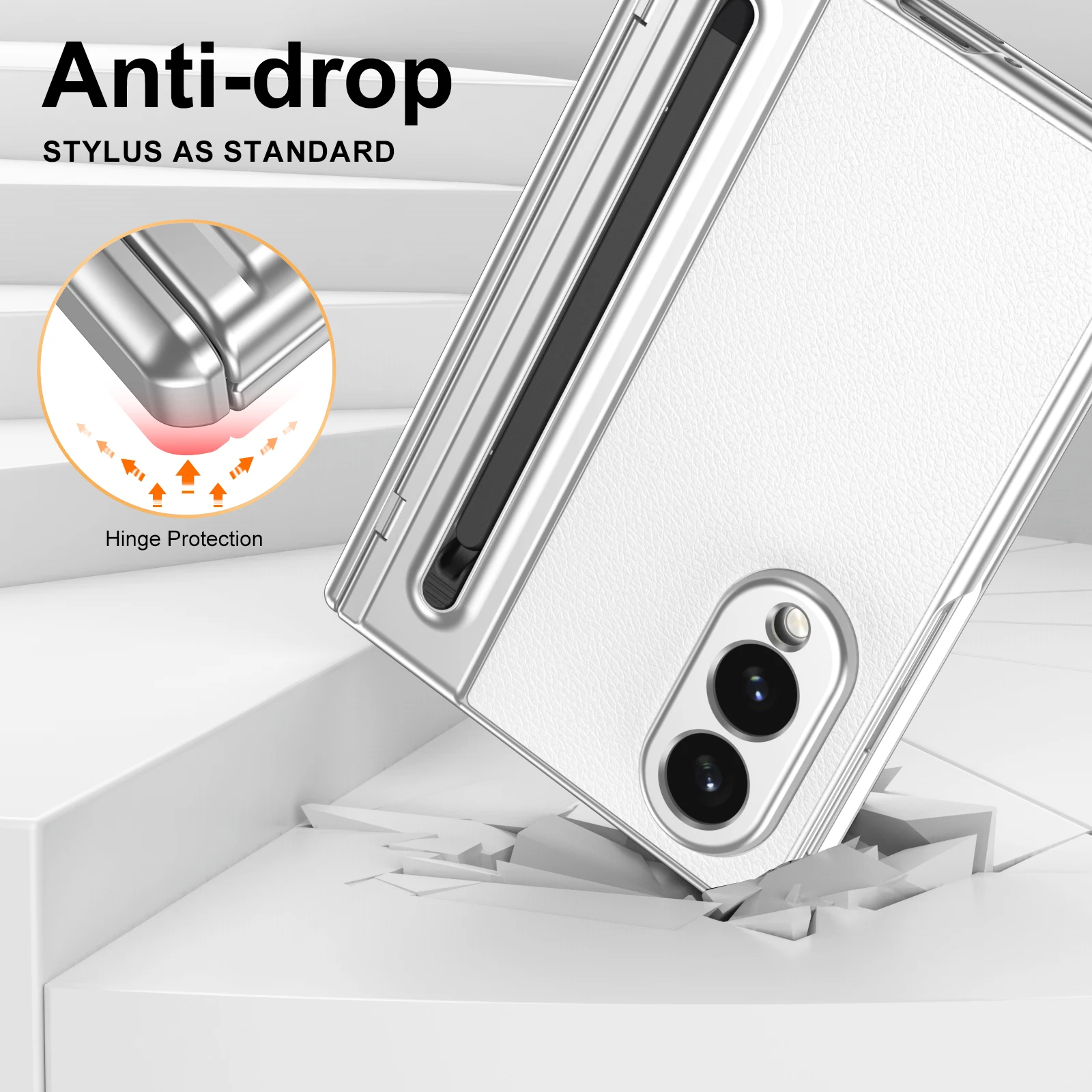 Hot sales Leather Hinge Protection Phone Case For Samsung Galaxy Z Fold 8 7 6 5 4 Ultra With Stylus Pen /Screen Protector Cover