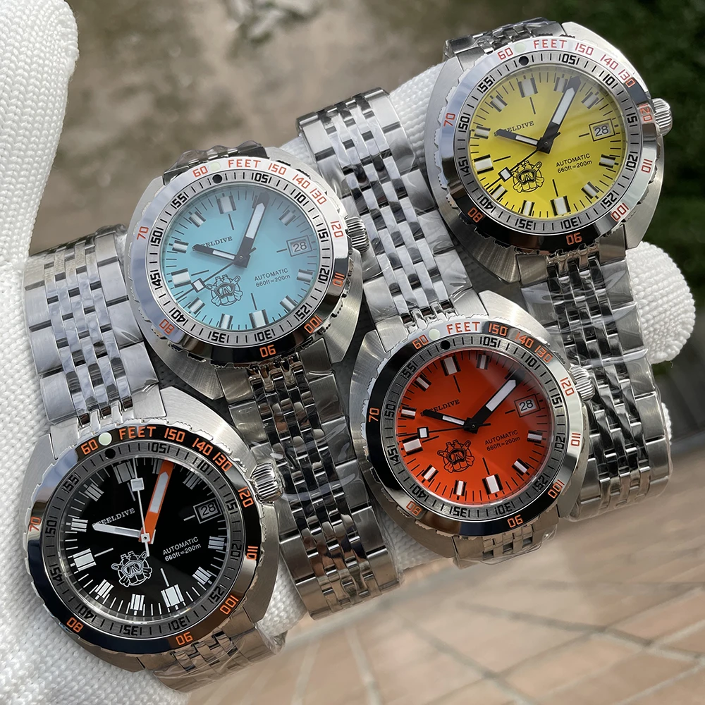 SD1967 Hot Selling Steel Bezel 44.4mm Steeldive Sapphire Glass 20ATM Water Resistant NH35 Automatic Mens Dive Watch Reloj