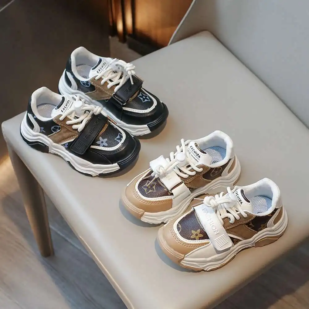 

kid sports shoes boys and girls autumn new retro tennis shoes middle and large children students running plaid casual shoes