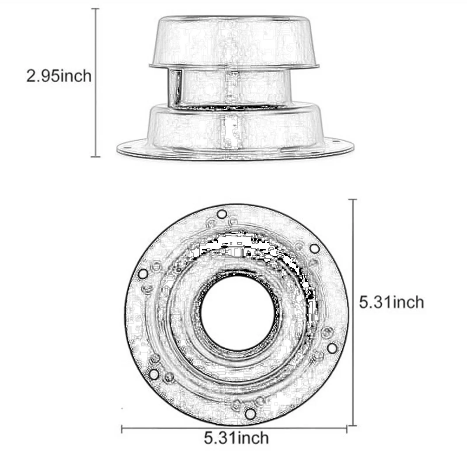 Rv Dak Ventilatiekap Dakpijp Uitlaatklep Voor Camper Trailer Camping Auto Met Schroeven Vervangend Deel 13.4Cm X 7.4Cm