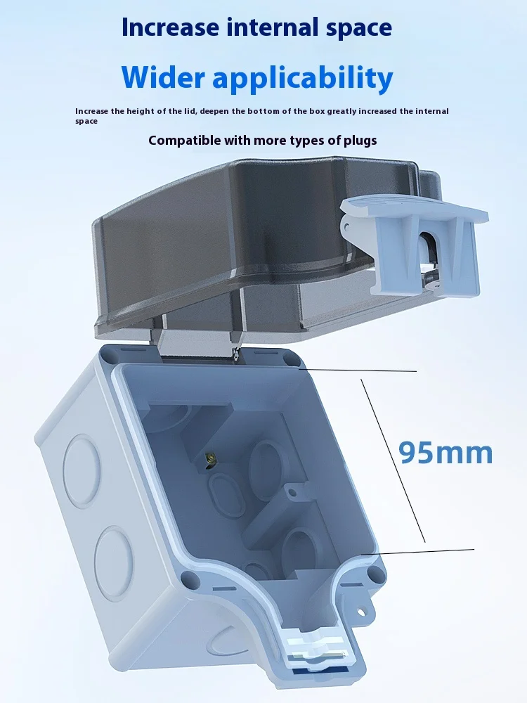 Outdoor IP66 Waterproof Box 86 Type Splash Proof Box Wall Switch Box Electrical Outlet Flush Mount Single/Double Gang Box