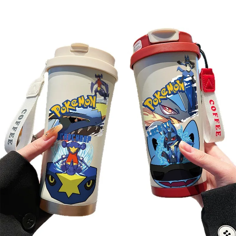 Pokémon Pikachu Ghost Insomnia Warmth Mug - High-quality cartoon straw drinking cup, suitable for students (for both men and wom view 5