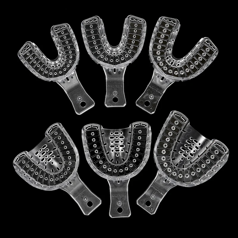 Disposable Clear Plastic Dental Impression Trays Upper Lower Jaw S/M/L Size Teeth Impression Tray Orthodontic Mold Trays