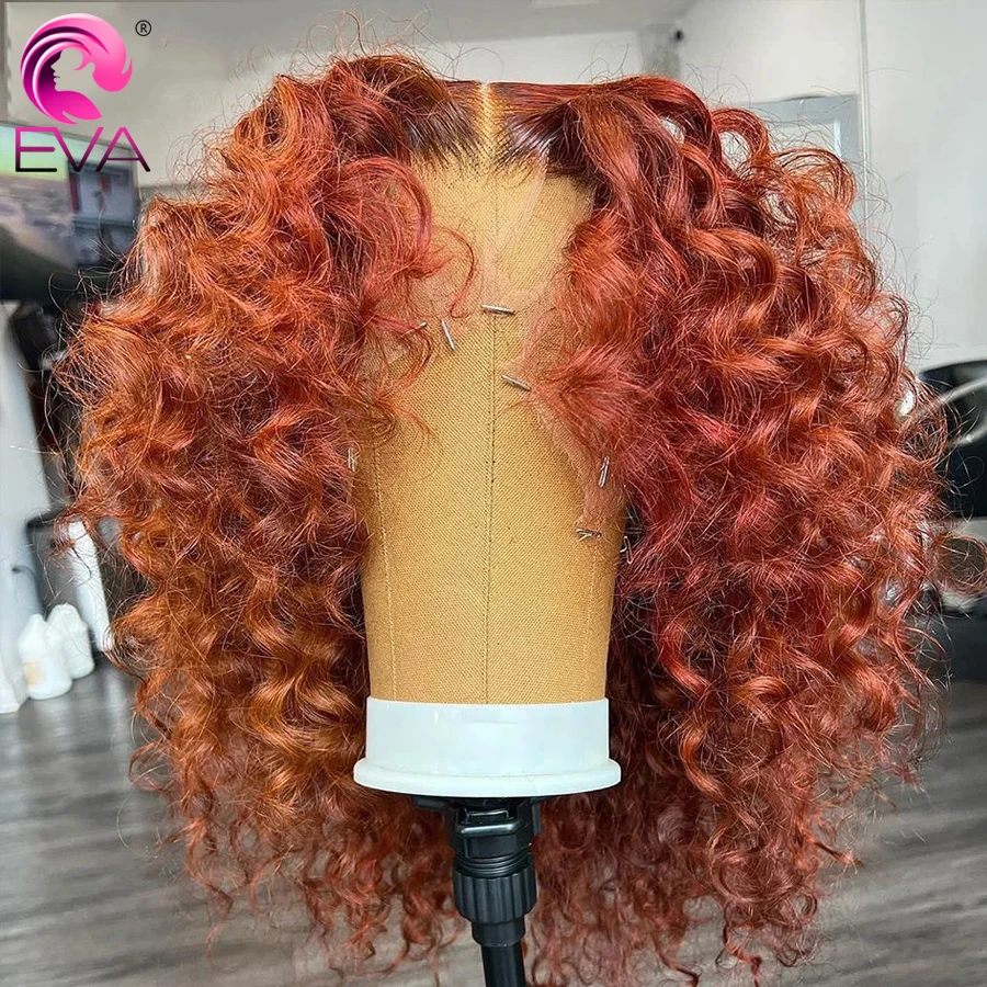 برتقالي بني 13x6 عميق مجعد قصير بوب خصلات الشعر المستعار الإنسان 13x4 HD الدانتيل أمامي بوب الباروكات البني المحمر 5x5 6x6 HD الدانتيل إغلاق الباروكات #2