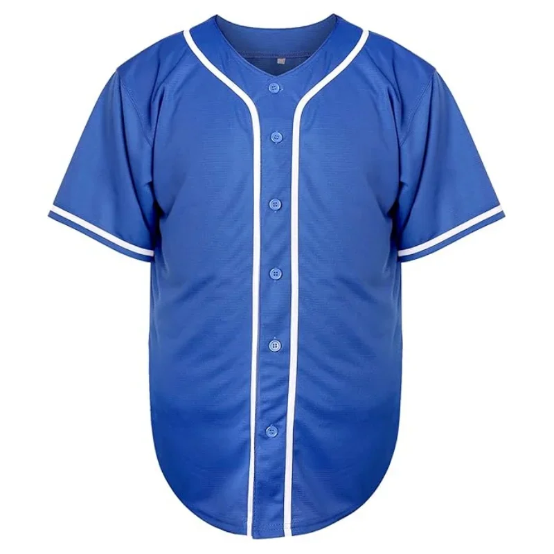 Blank Baseball Jersey for Men Hip Hop Loose Shirt Short Sleeve Sports Team Baseball Shirts