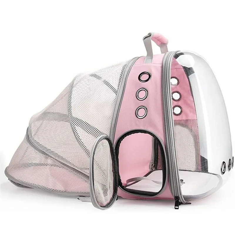 Imagem -06 - Mochila Portadora de Gato Portátil Extensível Shoulder Pet Bolsa Cápsula Transparente Bolsa de Cão Pequeno