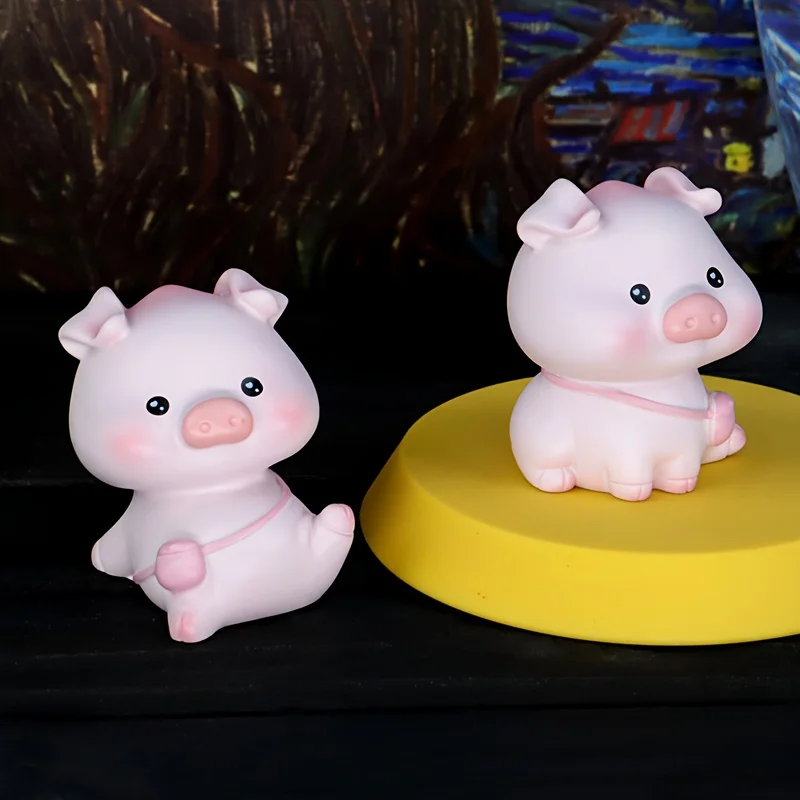 1/2/4Cartoon Pig Silicone Mold、Lying Pig、Naughty Pig and Cute Pig Cartoon Animals、Cute Pig、Silicone Mold、Chubby Pig、Epoxy、Resin、
