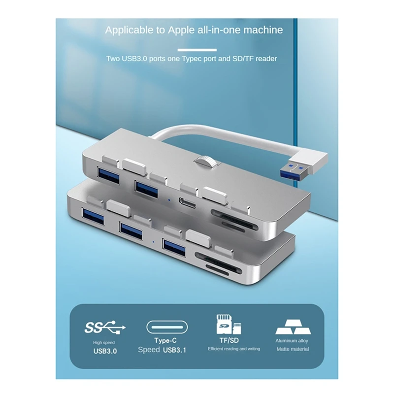 5 In 1 For Imac USB 3.0 HUB With USB3.0 PD TF/SD Reader Card Usb Splitter For 2012-2019 OS X 10.6 And Higher Versions