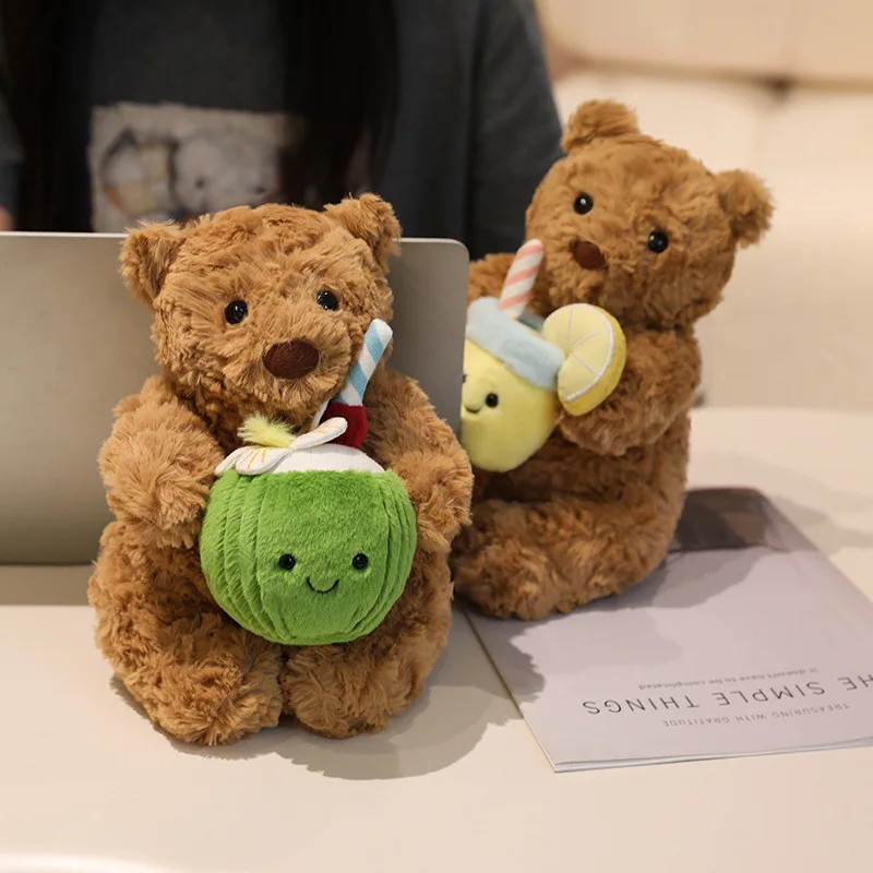 

New summer new product fun coconut lemonade plush doll teddy bear doll plush doll soothing toy holiday gift