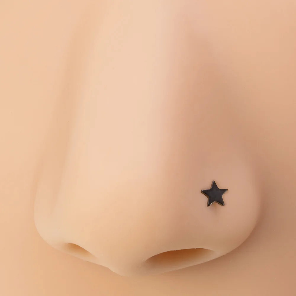 5 Stück Nasenringe für Frauen 20G Schraube Nasenstecker Herz Mond Stern Kugel Edelstahl Nasenloch Piercing Septum Knorpel Schmuck – Detail 17